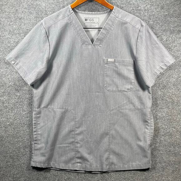 Figs Chisec Three-Pocket Scrub Top Men's M Gray Medical Nursing Uniform Hospital - Picture 1 of 10